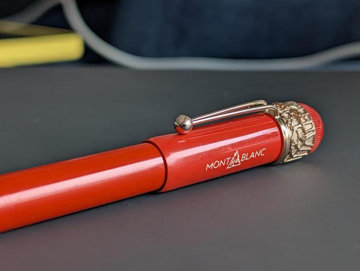 Montblanc Heritage Spider Metamorphosis Coral Pen, Verzamelen, Pennenverzamelingen, Gebruikt, Balpen, Mont Blanc, Ophalen of Verzenden