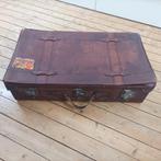 Vintage koffer brocante, Ophalen, Gebruikt, Leer