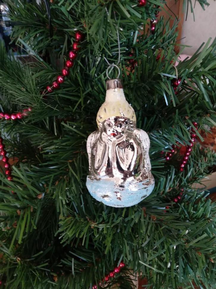 glazen kerstbal model gesuikerde engel, Diversen, Kerst, Gebruikt, Ophalen of Verzenden
