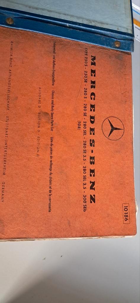 Mercedes W108 Onderdelen Catalogus, Auto diversen, Handleidingen en Instructieboekjes, Ophalen of Verzenden