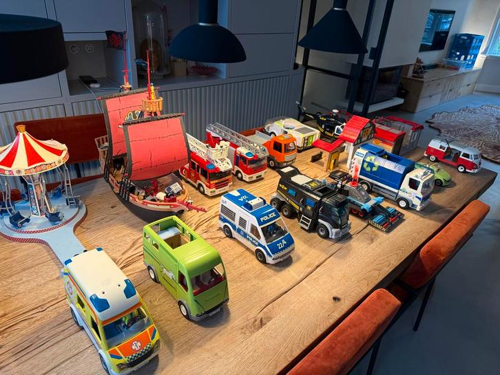 Groot Playmobil pakket: Draaimolen, piratenschip, paardenran, Kinderen en Baby's, Speelgoed | Playmobil, Gebruikt, Complete set