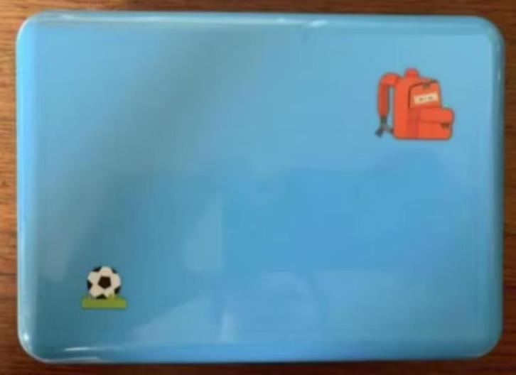 Blauwe lunchbox, broodtrommel voetbal rugzak; Blue Band, Diversen, Schoolbenodigdheden, Nieuw, Ophalen of Verzenden