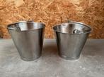 2x RVS horeca emmers, Ophalen, Zo goed als nieuw, RVS