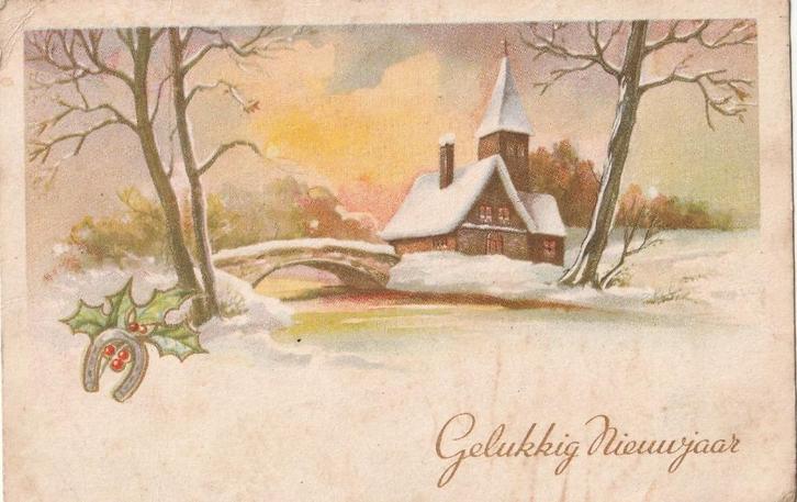 KERST KERK SNEEUW UIT 1951 MOOIE OUDE KAART KJ366, Verzamelen, Ansichtkaarten | Themakaarten, Gelopen, 1940 tot 1960, Overige thema's