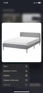 Ikea slattum bedframe grijs, Huis en Inrichting, Slaapkamer | Bedden, Ophalen, Tweepersoons, 140 cm, 200 cm