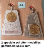 schietsport, set van 2 speciale schutterij medailles., Ophalen of Verzenden, Overige materialen, Nederland