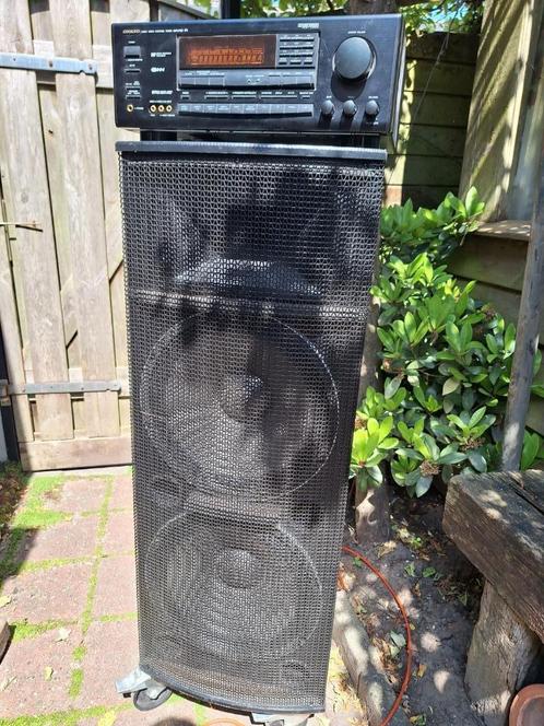 Een grote luidsprekerbox met Onkyo receiver, kan ook zonder., Audio, Tv en Foto, Luidsprekers, Gebruikt, Overige typen, 120 watt of meer