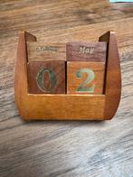 Vintage houten kalender, Ophalen, Gebruikt