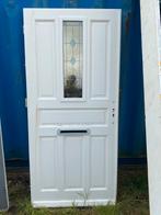 Hardthouten vooordeur met glas en lood ,maat 93x201,5, 80 tot 100 cm, Ophalen of Verzenden, 200 tot 215 cm, Glas