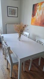IKEA Dining Set – White Table + 4 Chairs – Only €100 – Must, Huis en Inrichting, Tafels | Eettafels, Ophalen, 100 tot 150 cm, 50 tot 100 cm