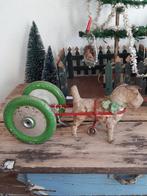 Oud hondje met kar, Antiek en Kunst, Antiek | Speelgoed, Ophalen of Verzenden