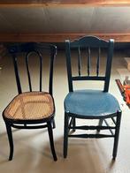 2 vintage (Thonet) stoeltjes, Huis en Inrichting, Stoelen, Ophalen, Riet of Rotan, Gebruikt, Blauw