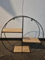 Wandplank rond, zwart en hout, Ophalen, Zo goed als nieuw