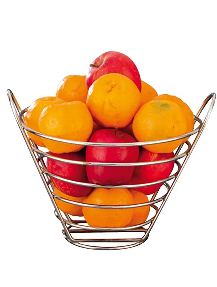 RVS korf, Huis en Inrichting, Woonaccessoires | Schalen en Manden, Zo goed als nieuw, Mand, Rond, Overige materialen, Ophalen