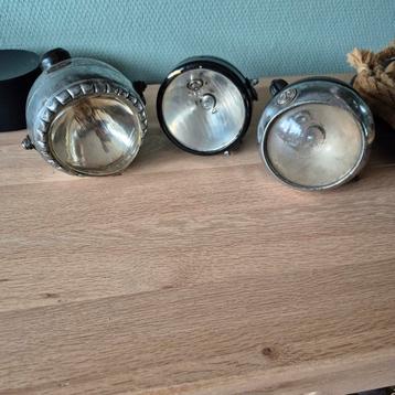 Oldtimer Bromfietslampen - Set van 3 beschikbaar voor biedingen