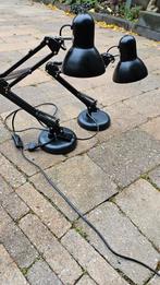 Twee zwarte bureaulampen / staanlampen, Ophalen of Verzenden
