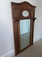 Grote spiegel Amsterdamse school hout facet geslepen spiegel, Antiek en Kunst, Antiek | Spiegels, Ophalen of Verzenden, Rechthoekig