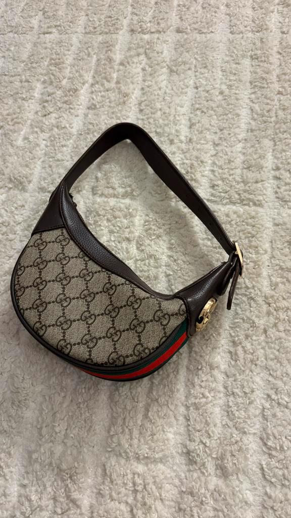 Gucci Tas - Vintage Stijl, Sieraden, Tassen en Uiterlijk, Tassen | Damestassen, Zo goed als nieuw, Handtas, Bruin, Ophalen of Verzenden