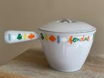 Le Creuset France vintage fonduepan met deksel van gietijzer, Gietijzer, Verzenden, Zo goed als nieuw, Keramische plaat