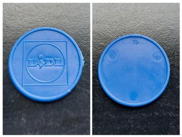 Winkelwagenmuntje Lidl plastic nummer 19  beschikbaar voor biedingen