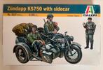 Italeri Zündapp KS750 met zijspan - 1:35, Hobby en Vrije tijd, 1:32 tot 1:50, Ophalen of Verzenden, Zo goed als nieuw, Italeri