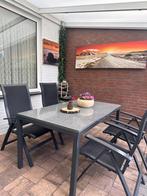 Tuintafel met 4 stoelen (stevig en stabiel), Tuin en Terras, Tuinsets en Loungesets, Tuinset, 4 zitplaatsen, Zo goed als nieuw