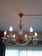 Antieke Kroonluchter met Kristallen, Huis en Inrichting, Lampen | Kroonluchters, Ophalen of Verzenden, Gebruikt, Glas, Antiek