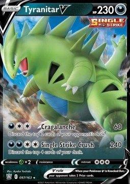Tyranitar V #97 - BST -Battle Styles, Hobby en Vrije tijd, Verzamelkaartspellen | Pokémon, Zo goed als nieuw, Verzenden