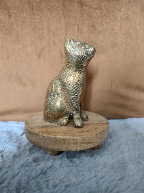 Messing kattenbeeld, Verzamelen, Beelden en Beeldjes, Zo goed als nieuw, Dier, Ophalen of Verzenden