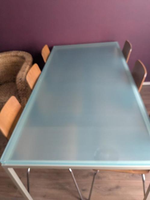 Eettafel glas 6 persoons van Enzo Luca, Huis en Inrichting, Tafels | Eettafels, Gebruikt, 50 tot 100 cm, 150 tot 200 cm, Vijf personen of meer