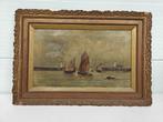 Antiek schilderij haven met zeilschepen, Ophalen
