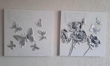 Hele Mooie Wand Schilderijen, 2 stuks  beschikbaar voor biedingen