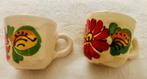 2 Handgemaakte ceramiek mocha kopjes uit Roemenië. Cosmos, Ophalen of Verzenden