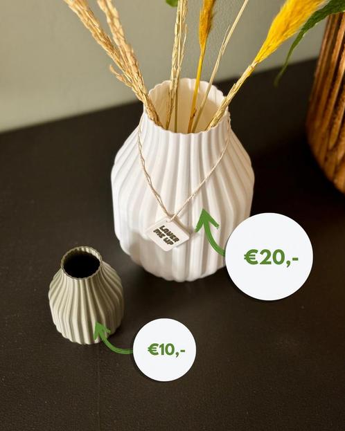 3D geprinte vazen - eco vriendelijk materiaal, Huis en Inrichting, Woonaccessoires | Vazen, Nieuw, Minder dan 50 cm, Kunststof