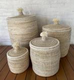 Prachtige Marokkaanse Berber Bohemian Ibiza pom pom manden, Ophalen of Verzenden, Nieuw, Rond