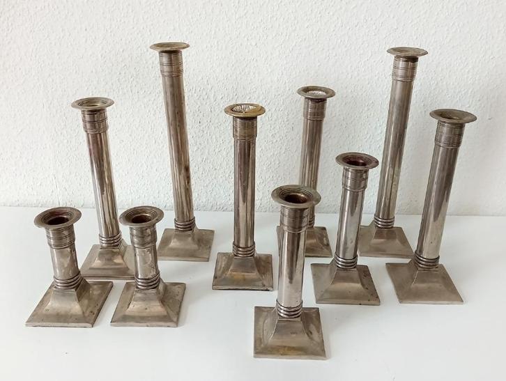 10 sierlijke kaarsenstandaards, Huis en Inrichting, Woonaccessoires | Kandelaars en Kaarsen, Gebruikt, Kandelaar, Minder dan 25 cm