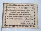 Advertentie Knipsel: Woninginrichting - J.Bierlaagh., Ophalen of Verzenden, 1920 tot 1940, Nederland, Knipsel(s)