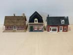 H0 3 huisjes holland scale en pola, Overige merken, Gebruikt, Gelijkstroom of Wisselstroom, Brug, Tunnel of Gebouw