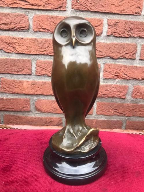 JONGE UIL, brons en marmer, Antiek en Kunst, Kunst | Beelden en Houtsnijwerken, Ophalen of Verzenden
