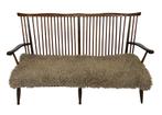 Vintage houten bankje jaren 60 hout design sofa retro, Vintage, Vintage, Tweepersoons, Ophalen of Verzenden