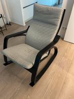 IKEA POÄNG Schommelstoel - Zwartbruin & Grijs, Huis en Inrichting, Fauteuils, Ophalen, Gebruikt, 75 tot 100 cm, 50 tot 75 cm