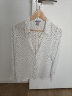 Witte blouse met zwarte stipjes, maat 36, H&M, Wit, Ophalen of Verzenden, Zo goed als nieuw