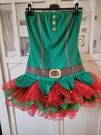 Kerstman/kerst elf jurkje met puffy rok en belletjes M, Maat 38/40 (M), Ophalen of Verzenden, Zo goed als nieuw