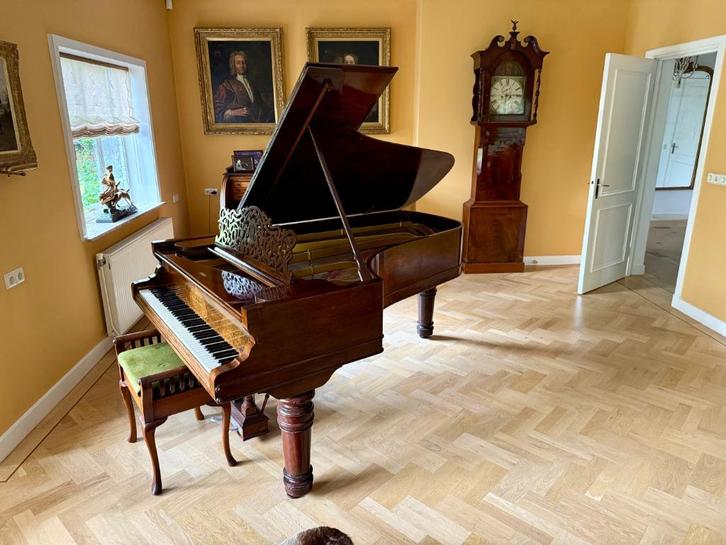 Zeer unieke houten Steinway en Sons vleugel / piano, Muziek en Instrumenten, Piano's, Gebruikt, Vleugel, Bruin, Ophalen