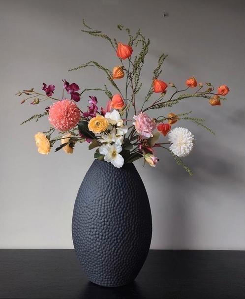 Boeket zijden bloemen Plukboeket incl vaas H100 cm Nieuw, Huis en Inrichting, Woonaccessoires | Kunstplanten en Kunstbloemen, Nieuw