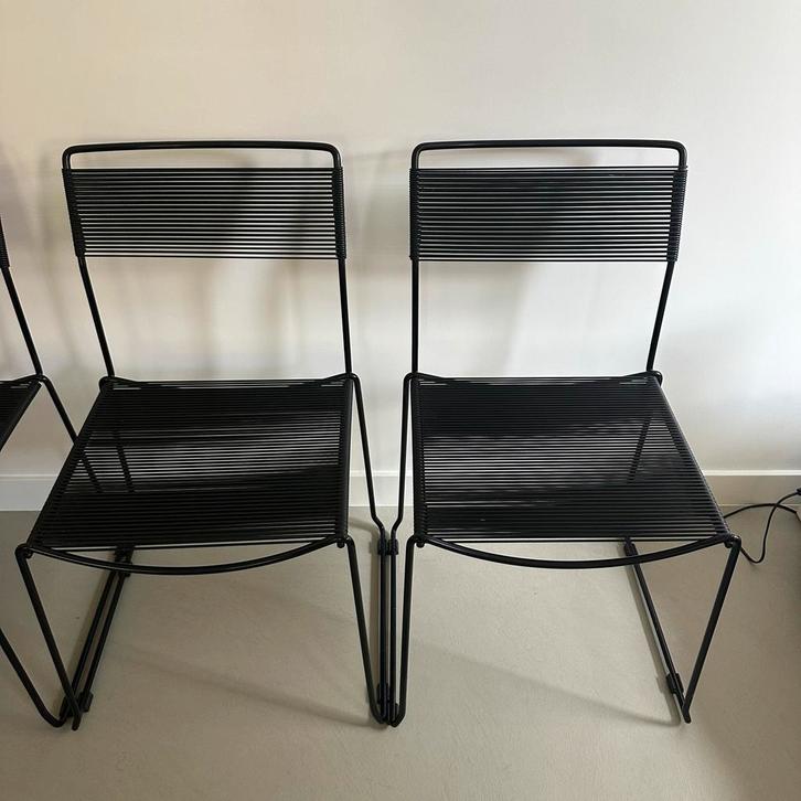 4x Spaghetti Chairs – Giandomenico Belotti (Alias), Huis en Inrichting, Stoelen, Zo goed als nieuw, Drie, Metaal, Zwart, Ophalen of Verzenden