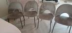 4 Eetkamerstoelen Beige/Taupe - Zo Goed Als Nieuw, Ophalen, Overige kleuren, Zo goed als nieuw, Metaal
