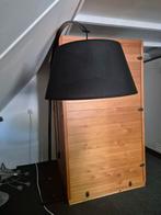 Elegante Booglamp met Zwarte Kap, Huis en Inrichting, Lampen | Vloerlampen, Ophalen, Gebruikt, Metaal, Modern
