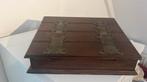 Vintage houten tafel-lessenaar of schrijfkist, Zo goed als nieuw, Minder dan 50 cm, Rechthoekig, 50 tot 100 cm