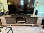 TV-Meubel Grijs-Beige met Donkergrijze Deurtjes - 190 cm, Ophalen, Overige materialen, 150 tot 200 cm, Zo goed als nieuw